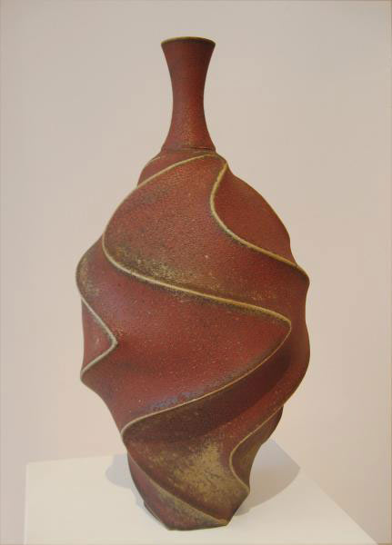 Red Sandblasted Bottle by Jim Connell
