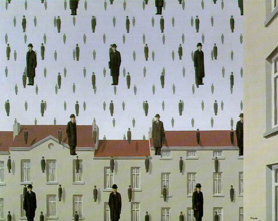 Golconde by René Magritte