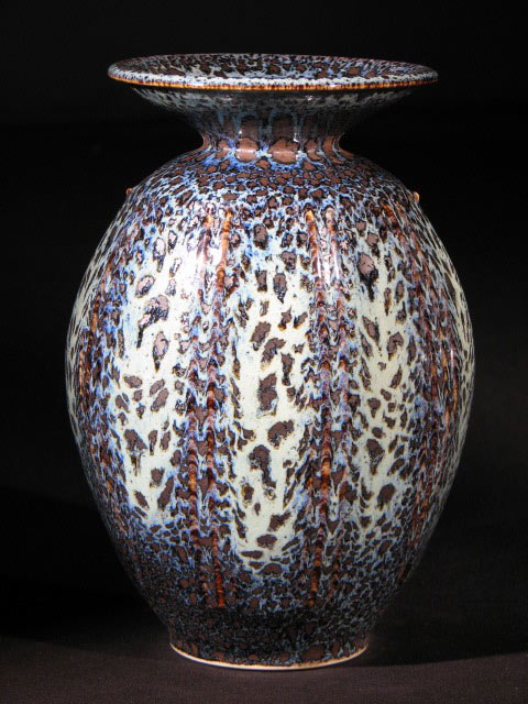 Oval Bowl Lipped Bottle Vase by Tom Turner