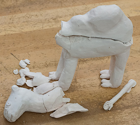 exploded ceramic camel