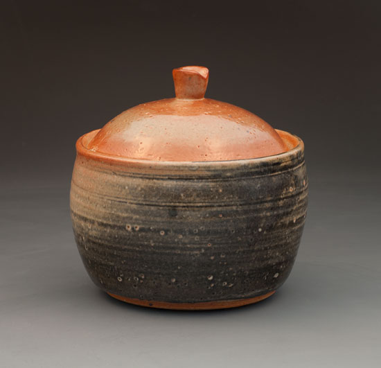 Shino pot with lid by Sarah Wang