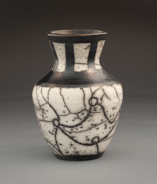 Naked raku vase by Sarah Wang