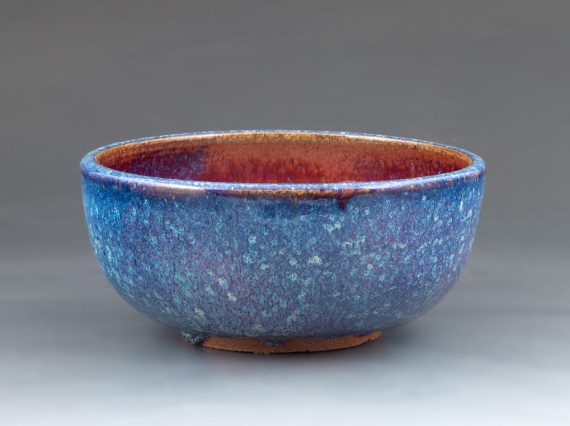Blue and red bowl by Hannah Wiggins