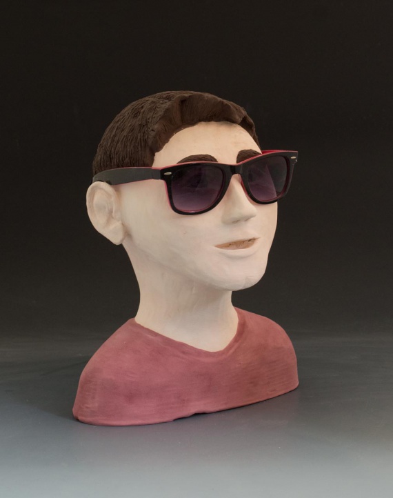 Male bust with sunglasses by Jacey Caldwell