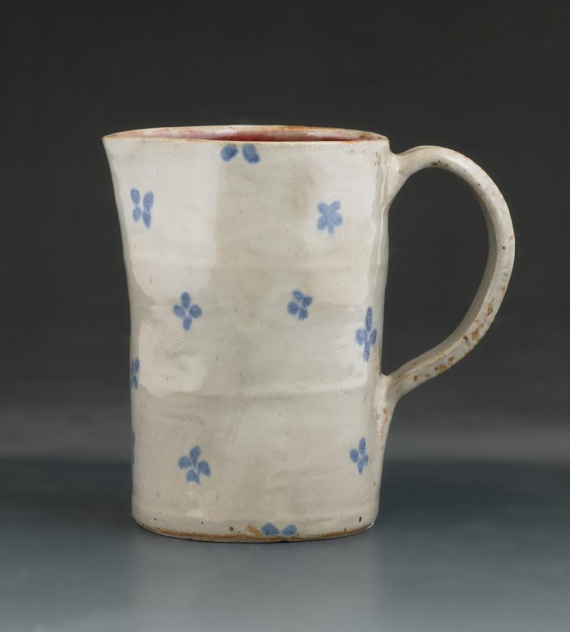 Pitcher with blue flower pattern by Kelly Foster