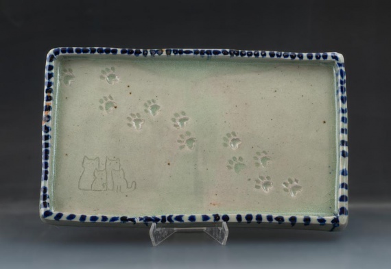 Cat paw print tray by Langley Foster