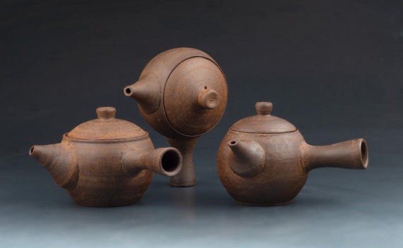 Three kyusu teapots by Oliver Hopcraft
