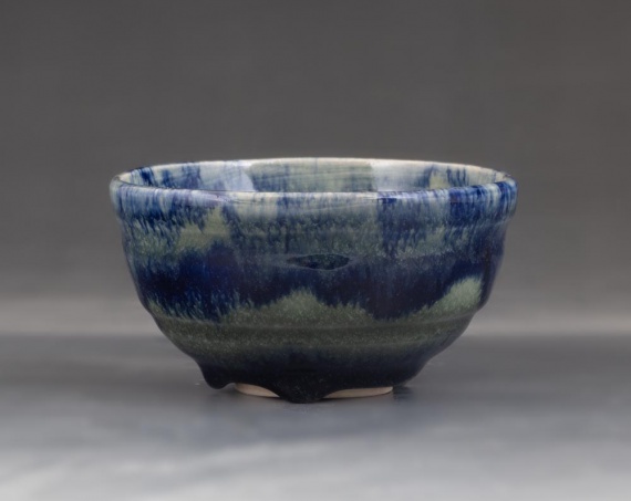 Blue and celadon bowl by Quinn Ye