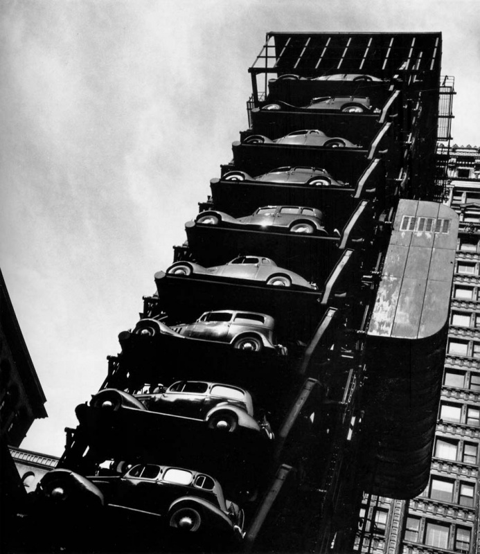 <p><b>John Gutmann</b>, <i>Elevator Garage, Chicago</i>, 1936.</p>