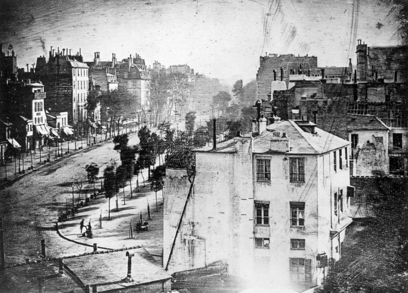 <p><b>Louis Daguerre</b>, <i>Boulevard du Temple, Paris</i>, 1838.</p>