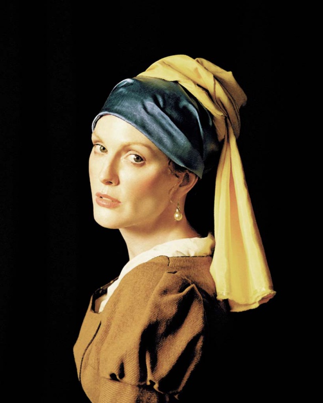 <p><b>Michael Thompson</b>, <i>Julianne Moore</i>, after the circa 1665 painting Girl with a Pearl Earring by Jan Vermeer. Interview Magazine, December/January 2002.</p>
