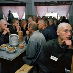 <p><b>Carl De Keyzer</b>, <i>Siberia. Russia. Camp 27. Krasnoyarsk. Ex Gulagh turn into a prison camp. Project "Zona". 2000.</i></p>