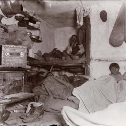 <p><b>Jacob Riis</b>, <i>Lodgers in Bayard Street Tenement, Five Cents a Spot</i>, 1889.</p>