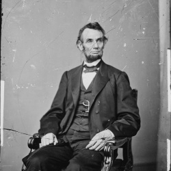 <p><b>Mathew Brady</b>, <i>Abraham Lincoln, President, U.S.</i>, 1864.</p>