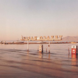 <p><b>Richard Misrach</b>, <i>Flooded Marina (Gas Pumps), Salton Sea, California</i>, 1983.</p>