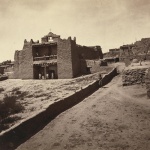 <p><b>Timothy O'Sullivan</b>, <i>Old Mission Church, Zuni Pueblo, N.M. View from the plaza</i>, 1873.</p>