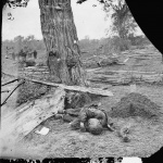 <p><b>Alexander Gardner</b>, <i>Antietam, Maryland. Federal buried, Confederate unburied, where they fell</i>, September 1862.</p>