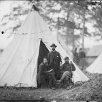 <p><b>Alexander Gardner</b>, <i>Warrenton, Va. Maj. Charles J. Whiting, Capt. James E. Harrison, and Capt. Wesley W. Owens of the 5th U.S. Cavalry</i>, November 1862.</p>