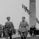 <p><b>Alfred Eisenstaedt</b>, <i>First Meeting Between Adolf Hitler and Benito Mussolini, Italy</i>, 1933.</p>