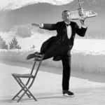 <p><b>Alfred Eisenstaedt</b>, <i>Ice Skating Waiter</i>, 1932. Skating waiter Ren Breguet delivers drinks at the Grand Hotel, St. Moritz.</p>