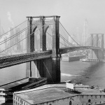 <p><b>Andreas Feininger</b>, <i>Brooklyn Bridge Seen from Brooklyn, New York</i>, 1950.</p>