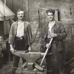 <p><b>August Sander</b>, <i>Blacksmiths</i>, 1926.</p>