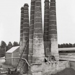<p><b>Bernd and Hilla Becher</b>, <i>Lime Kilns, Brielle, Holland</i>, 1968.</p>