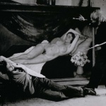 <p><b>Gyula Halász (Brassai)</b>, <i>Jean Marais and Pablo Picasso Posing as Painter and Model</i>, 1944.</p>