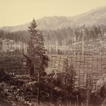<p><b>Carleton Watkins</b>, <i>Dam and Lake, Nevada County, Near View</i>, circa 1871.</p>