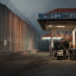 <p><b>Christopher Anderson</b>. ISRAEL. Palestine. 2007. The security wall near Rachel's Tomb as scene from inside Bethlehem next to a gas station.</p>