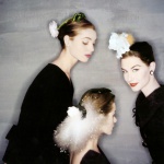 <p><b>Clifford Coffin</b>, <i>Elsa Martinelli, Candy Tannev and Nancy Berg wearing Balenciaga, Vogue Paris</i>, July 1954</p>