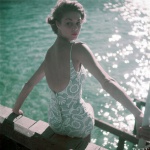 <p><b>Clifford Coffin</b>, <i>Jean Patchett wearing bathing suit by Carolyn Schnurer, Vogue</i>, 1950</p>