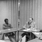 <p><b>David Goldblatt</b>, <i>At a meeting of the Worker-Management Liaison Committee of the Colgate-Palmolive company, Boksburg</i>, 1980.</p>