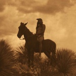 <p><b>Edward S. Curtis</b>, <i>The Scout - Apache</i>, circa 1911.</p>