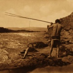 <p><b>Edward S. Curtis</b>, <i>Salmon fishing - Wishham</i>, 1909.</p>