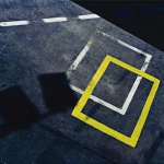 <p><b>Ernst Haas</b>, <i>Shadows on Pavement, Germany</i>, 1977.</p>