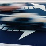 <p><b>Ernst Haas</b>, <i>Traffic, NYC</i>, 1963.</p>