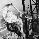 <p><b>Erwin Blumenfeld</b>, <i>Eiffel Tower</i>, French Vogue May 1939, model: Lisa Fonssagrives.</p>
