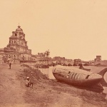 <p><b>Felice Beato</b>, <i>Chutter Manzil Palace, with the King's Boat in the Shape of a Fish on the Gomti River</i>, 1858.</p>