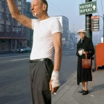 <p><b>Fred Herzog</b>, <i>Man with Bandage</i>, 1968</p>