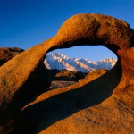 <p><b>Galen Rowell</b>, <i>Arch beneath Mount Whitney in the Alabama Hills, Owens Valley</i>, 2001.</p>