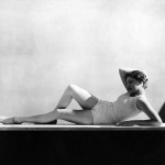 <p><b>George Hoyningen-Huene</b>, <i>Model Agneta Fischer in Bathing suits by Elsa Schiaparelli</i>, Vogue, 1931.</p>