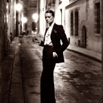 <p><b>Helmut Newton</b>, <i>Smoking Jacket by Yves Saint Laurent, Rue Aubriot, Paris, model Vibeke Knudsen, from the series White Women</i>, French Vogue, 1975.</p>