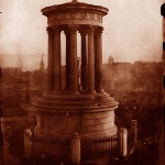 <p><b>David Octavius Hill and Robert Adamson</b>, <i>Dugald Stewart Monument on Calton Hill, Edinburgh </i>, 1843-1848. Calotype.</p>