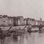 <p><b>Hippolyte Bayard</b>, Le Pont-Neuf, les quais, les bains "A la Samaritaine" et la Tour St Jacques</i>, 1847.</p>