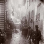 <p><b>Jacob Riis</b>, <i>Bandits' Roost, 59 1/2 Mulberry Street</i>, 1888.</p>