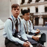 <p><b>Joel Sternfeld</b>, <i>Summer Interns Having Lunch, Wall Street, New York, August 1987.</i></p>