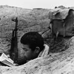 <p><b>Kaveh Golestan</b>, <i>Reading the Qur`an, Frontline, Iran-Iraq War, Ahvaz, Iran, September 1982.</i></p>