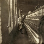 <p><b>Lewis Hine</b>, <i>Daniel Mfg. Co., Lincolnton N.C. Girl beginning to spin. Many of these there. Location: Lincolnton, North Carolina.</i> November 1908.</p>