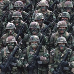 <p><b>Neil Leifer</b>, <i>Portrait of US Infantry soldiers posing during NATO Reforger exercises. West Germany 1/1990.</i></p>